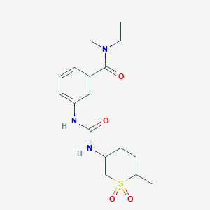 molecular formula C17H25N3O4S B7015581 N-ethyl-N-methyl-3-[(6-methyl-1,1-dioxothian-3-yl)carbamoylamino]benzamide 