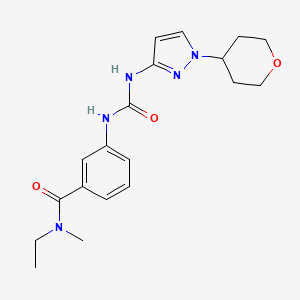 molecular formula C19H25N5O3 B7015585 N-ethyl-N-methyl-3-[[1-(oxan-4-yl)pyrazol-3-yl]carbamoylamino]benzamide 