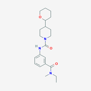 molecular formula C21H31N3O3 B7015589 N-[3-[ethyl(methyl)carbamoyl]phenyl]-4-(oxan-2-yl)piperidine-1-carboxamide 