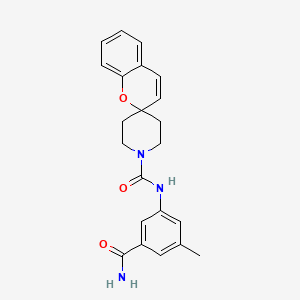 molecular formula C22H23N3O3 B7015732 N-(3-carbamoyl-5-methylphenyl)spiro[chromene-2,4'-piperidine]-1'-carboxamide 
