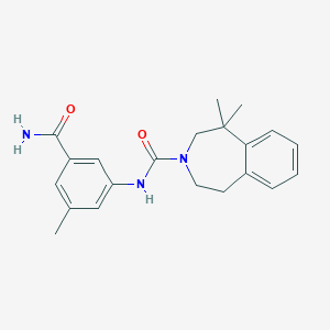 molecular formula C21H25N3O2 B7015756 N-(3-carbamoyl-5-methylphenyl)-5,5-dimethyl-2,4-dihydro-1H-3-benzazepine-3-carboxamide 