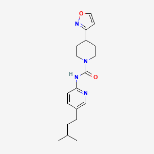 molecular formula C19H26N4O2 B7015806 N-[5-(3-methylbutyl)pyridin-2-yl]-4-(1,2-oxazol-3-yl)piperidine-1-carboxamide 