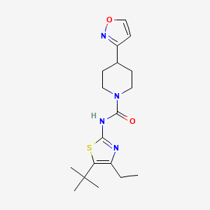 molecular formula C18H26N4O2S B7015836 N-(5-tert-butyl-4-ethyl-1,3-thiazol-2-yl)-4-(1,2-oxazol-3-yl)piperidine-1-carboxamide 
