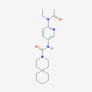 molecular formula C20H30N4O2 B7015937 N-[6-[acetyl(ethyl)amino]pyridin-3-yl]-3-azaspiro[5.5]undecane-3-carboxamide 