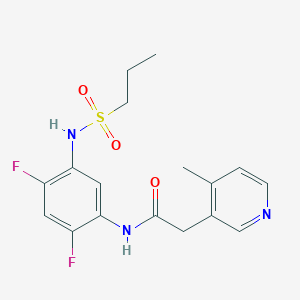 molecular formula C17H19F2N3O3S B7016008 N-[2,4-difluoro-5-(propylsulfonylamino)phenyl]-2-(4-methylpyridin-3-yl)acetamide 