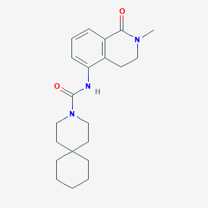 molecular formula C21H29N3O2 B7016037 N-(2-methyl-1-oxo-3,4-dihydroisoquinolin-5-yl)-3-azaspiro[5.5]undecane-3-carboxamide 