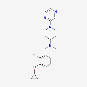 molecular formula C20H25FN4O B7016088 N-[(3-cyclopropyloxy-2-fluorophenyl)methyl]-N-methyl-1-pyrazin-2-ylpiperidin-4-amine 
