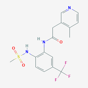 molecular formula C16H16F3N3O3S B7016155 N-[2-(methanesulfonamido)-5-(trifluoromethyl)phenyl]-2-(4-methylpyridin-3-yl)acetamide 