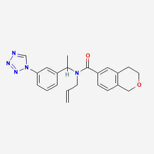 molecular formula C22H23N5O2 B7016185 N-prop-2-enyl-N-[1-[3-(tetrazol-1-yl)phenyl]ethyl]-3,4-dihydro-1H-isochromene-6-carboxamide 