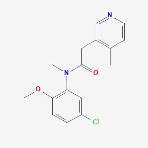 molecular formula C16H17ClN2O2 B7016246 N-(5-chloro-2-methoxyphenyl)-N-methyl-2-(4-methylpyridin-3-yl)acetamide 