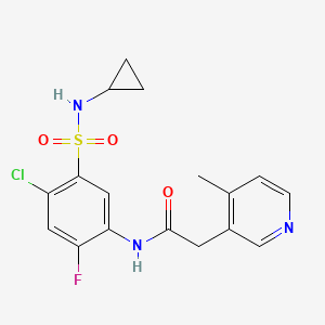molecular formula C17H17ClFN3O3S B7016258 N-[4-chloro-5-(cyclopropylsulfamoyl)-2-fluorophenyl]-2-(4-methylpyridin-3-yl)acetamide 