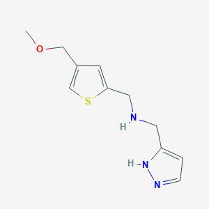molecular formula C11H15N3OS B7016315 N-[[4-(methoxymethyl)thiophen-2-yl]methyl]-1-(1H-pyrazol-5-yl)methanamine 