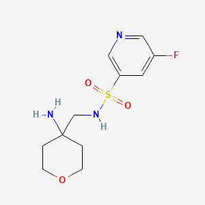 molecular formula C11H16FN3O3S B7016344 N-[(4-aminooxan-4-yl)methyl]-5-fluoropyridine-3-sulfonamide 
