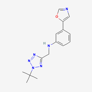 molecular formula C15H18N6O B7016370 N-[(2-tert-butyltetrazol-5-yl)methyl]-3-(1,3-oxazol-5-yl)aniline 