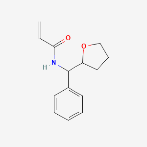 molecular formula C14H17NO2 B7016404 N-[oxolan-2-yl(phenyl)methyl]prop-2-enamide 