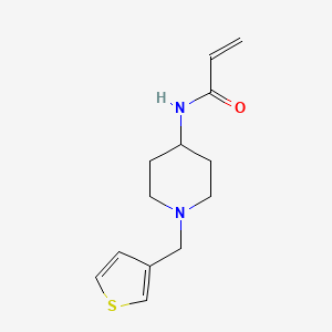 molecular formula C13H18N2OS B7016425 N-[1-(thiophen-3-ylmethyl)piperidin-4-yl]prop-2-enamide 