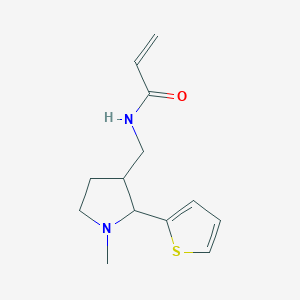 molecular formula C13H18N2OS B7016431 N-[(1-methyl-2-thiophen-2-ylpyrrolidin-3-yl)methyl]prop-2-enamide 
