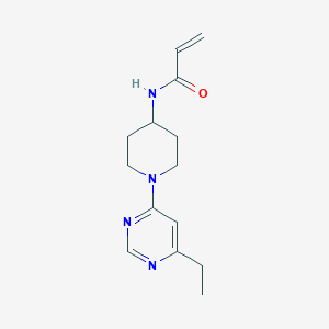 molecular formula C14H20N4O B7016458 N-[1-(6-ethylpyrimidin-4-yl)piperidin-4-yl]prop-2-enamide 