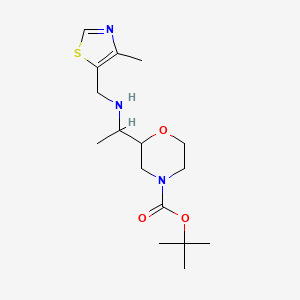 molecular formula C16H27N3O3S B7016522 Tert-butyl 2-[1-[(4-methyl-1,3-thiazol-5-yl)methylamino]ethyl]morpholine-4-carboxylate 