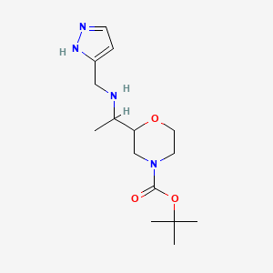 molecular formula C15H26N4O3 B7016523 tert-butyl 2-[1-(1H-pyrazol-5-ylmethylamino)ethyl]morpholine-4-carboxylate 