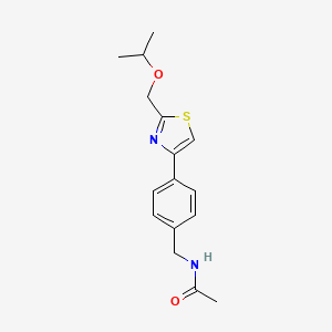 molecular formula C16H20N2O2S B7016628 N-[[4-[2-(propan-2-yloxymethyl)-1,3-thiazol-4-yl]phenyl]methyl]acetamide 