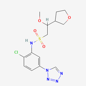 molecular formula C14H18ClN5O4S B7016783 N-[2-chloro-5-(tetrazol-1-yl)phenyl]-2-methoxy-2-(oxolan-3-yl)ethanesulfonamide 