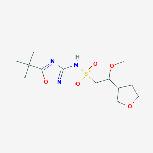 molecular formula C13H23N3O5S B7016792 N-(5-tert-butyl-1,2,4-oxadiazol-3-yl)-2-methoxy-2-(oxolan-3-yl)ethanesulfonamide 