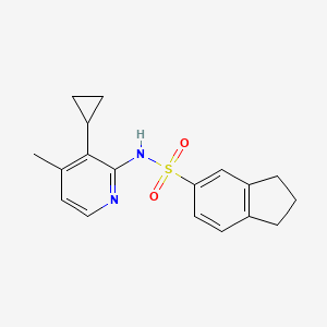molecular formula C18H20N2O2S B7016812 N-(3-cyclopropyl-4-methylpyridin-2-yl)-2,3-dihydro-1H-indene-5-sulfonamide 