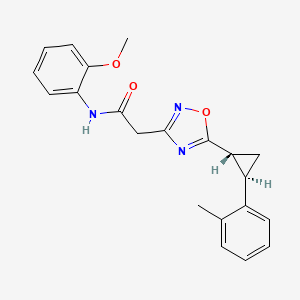 molecular formula C21H21N3O3 B7016817 N-(2-methoxyphenyl)-2-[5-[(1R,2R)-2-(2-methylphenyl)cyclopropyl]-1,2,4-oxadiazol-3-yl]acetamide 