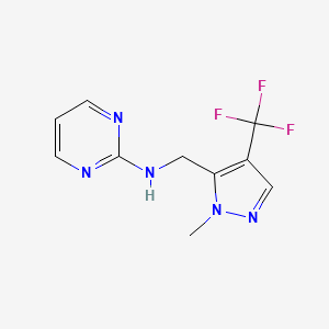 molecular formula C10H10F3N5 B7016839 N-[[2-methyl-4-(trifluoromethyl)pyrazol-3-yl]methyl]pyrimidin-2-amine 