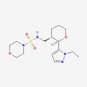 molecular formula C15H26N4O4S B7016931 N-[[(2R,3S)-2-(2-ethylpyrazol-3-yl)oxan-3-yl]methyl]morpholine-4-sulfonamide 