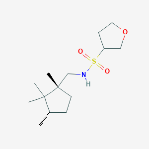 molecular formula C14H27NO3S B7016938 N-[[(1R,3S)-1,2,2,3-tetramethylcyclopentyl]methyl]oxolane-3-sulfonamide 