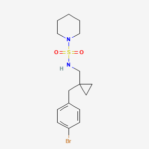 molecular formula C16H23BrN2O2S B7016977 N-[[1-[(4-bromophenyl)methyl]cyclopropyl]methyl]piperidine-1-sulfonamide 