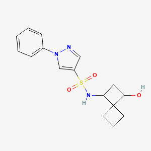 molecular formula C16H19N3O3S B7017042 N-(3-hydroxyspiro[3.3]heptan-1-yl)-1-phenylpyrazole-4-sulfonamide 