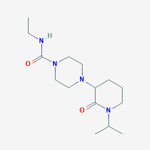 molecular formula C15H28N4O2 B7017205 N-ethyl-4-(2-oxo-1-propan-2-ylpiperidin-3-yl)piperazine-1-carboxamide 