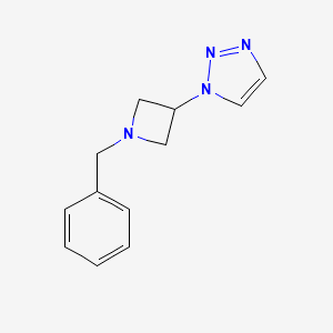 molecular formula C12H14N4 B7017266 1-(1-Benzylazetidin-3-yl)triazole 
