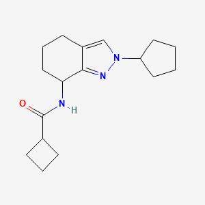 molecular formula C17H25N3O B7017335 N-(2-cyclopentyl-4,5,6,7-tetrahydroindazol-7-yl)cyclobutanecarboxamide 