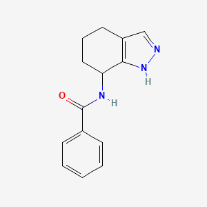 molecular formula C14H15N3O B7017343 N-(4,5,6,7-tetrahydro-1H-indazol-7-yl)benzamide 