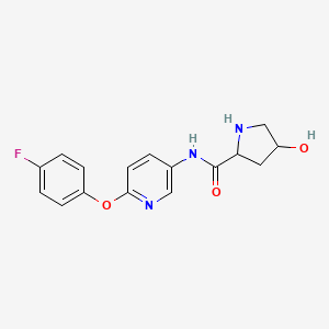 molecular formula C16H16FN3O3 B7017393 N-[6-(4-fluorophenoxy)pyridin-3-yl]-4-hydroxypyrrolidine-2-carboxamide 