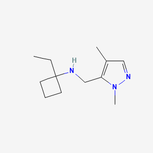 molecular formula C12H21N3 B7017462 N-[(2,4-dimethylpyrazol-3-yl)methyl]-1-ethylcyclobutan-1-amine 