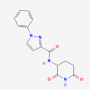 molecular formula C15H14N4O3 B7017590 N-(2,6-dioxopiperidin-3-yl)-1-phenylpyrazole-3-carboxamide 
