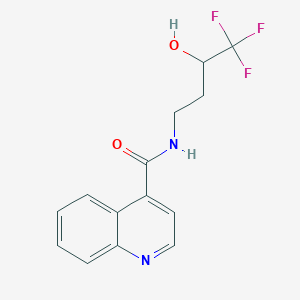 molecular formula C14H13F3N2O2 B7017666 N-(4,4,4-trifluoro-3-hydroxybutyl)quinoline-4-carboxamide 
