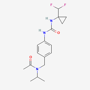 molecular formula C17H23F2N3O2 B7017755 N-[[4-[[1-(difluoromethyl)cyclopropyl]carbamoylamino]phenyl]methyl]-N-propan-2-ylacetamide 