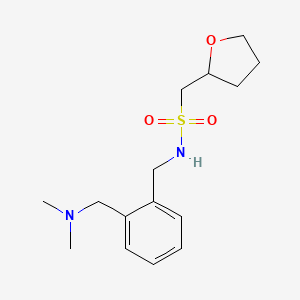 molecular formula C15H24N2O3S B7017766 N-[[2-[(dimethylamino)methyl]phenyl]methyl]-1-(oxolan-2-yl)methanesulfonamide 
