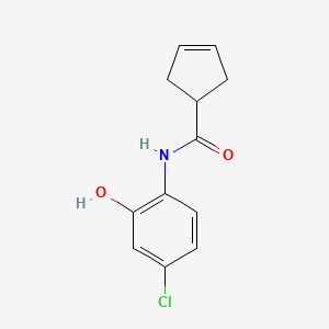molecular formula C12H12ClNO2 B7017914 N-(4-chloro-2-hydroxyphenyl)cyclopent-3-ene-1-carboxamide 