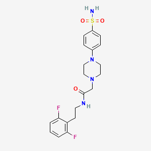 molecular formula C20H24F2N4O3S B7017925 N-[2-(2,6-difluorophenyl)ethyl]-2-[4-(4-sulfamoylphenyl)piperazin-1-yl]acetamide 