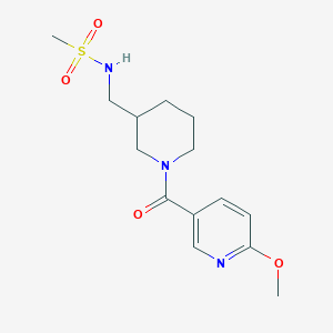 molecular formula C14H21N3O4S B7017947 N-[[1-(6-methoxypyridine-3-carbonyl)piperidin-3-yl]methyl]methanesulfonamide 