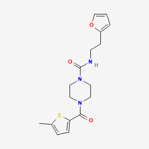 molecular formula C17H21N3O3S B7017999 N-[2-(furan-2-yl)ethyl]-4-(5-methylthiophene-2-carbonyl)piperazine-1-carboxamide 