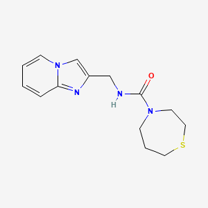 molecular formula C14H18N4OS B7018013 N-(imidazo[1,2-a]pyridin-2-ylmethyl)-1,4-thiazepane-4-carboxamide 