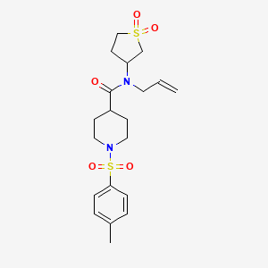 molecular formula C20H28N2O5S2 B7018026 N-(1,1-dioxothiolan-3-yl)-1-(4-methylphenyl)sulfonyl-N-prop-2-enylpiperidine-4-carboxamide 
